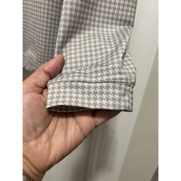 Harlestons Men's Quarter-Zip Golf Pullover Gray Herringbone Size Large Tailored - Picture 3 of 5